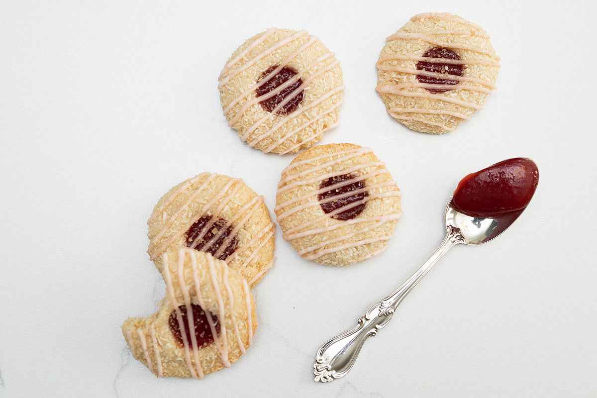 Guava & Coconut Thumbprint Cookies by Crumble Crate