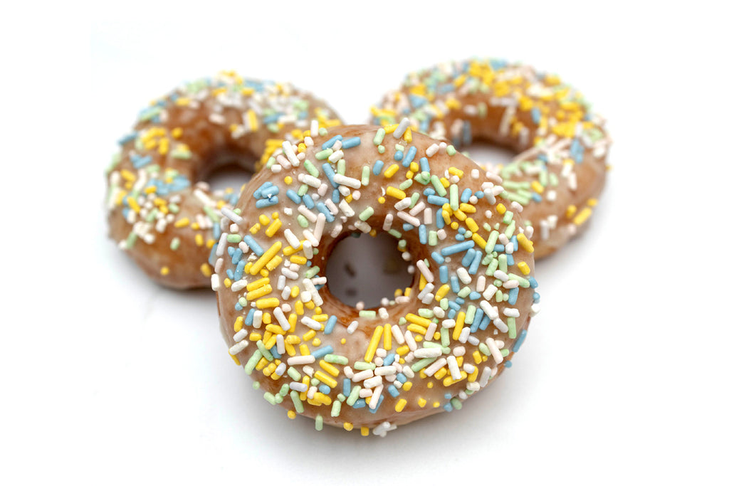 Vanilla Glazed Funfetti Donuts