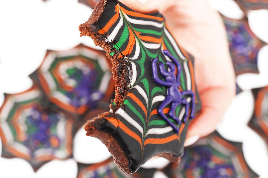 Chocolate Spiderweb Cookies
